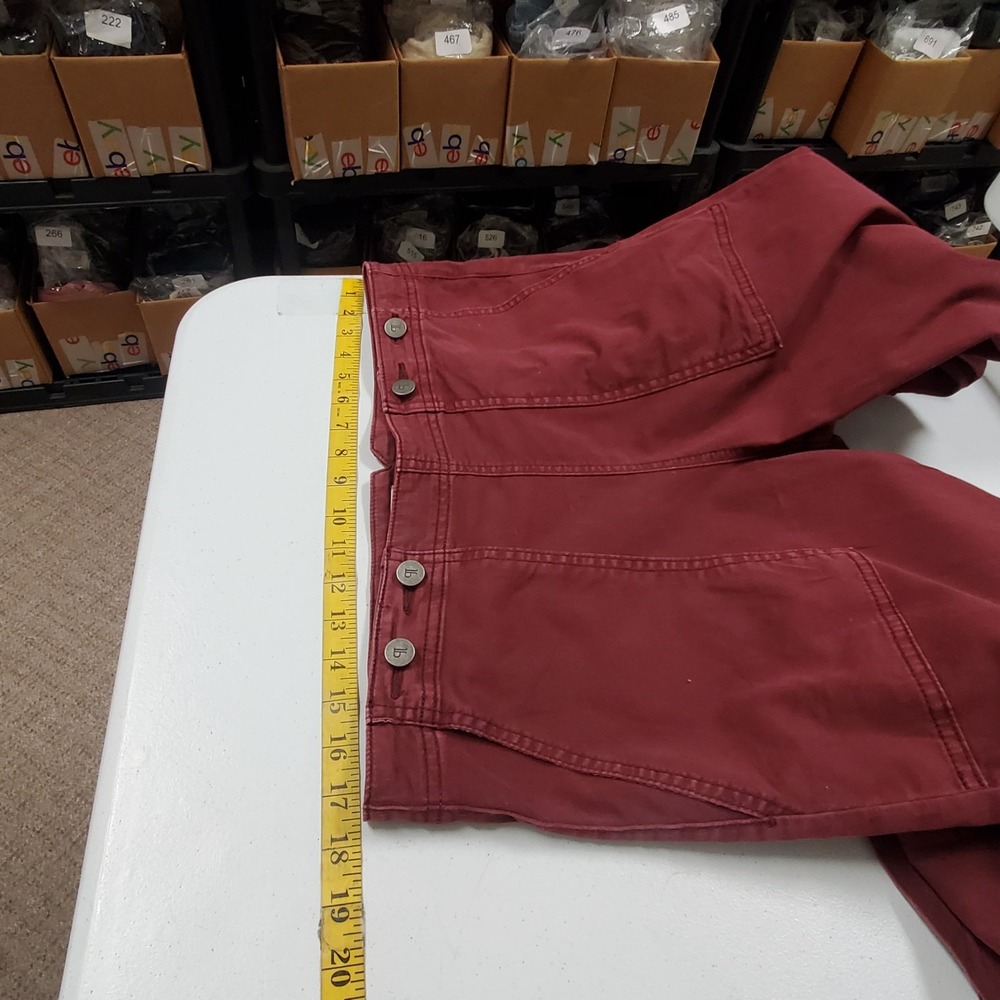 Pilcro Anthropologie Wide Leg Pants Size 31 Red Retro High Rise Boho Indie - Picture 9 of 14
